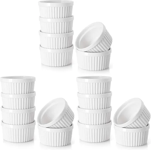Vista 11 de DOWAN Cuencos para inmersión de 1.5 onzas, mini ramequines, pequeños platos de porcelana Ramekin, tazas de postre pequeños cuencos para condimentos