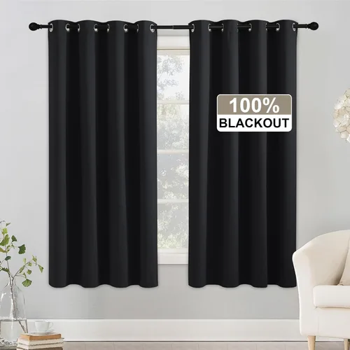Vista 80 de RYB HOME - Cortinas para armario de 36 pulgadas, cortinas para oscurecer la habitación con ojales resistentes a la oxidación, cortinas de Aqua