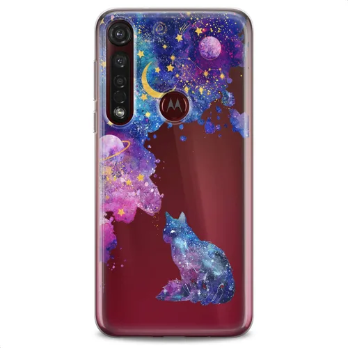 Vista 4 de Funda de TPU compatible con Motorola G9 G8 Plus G7 E20 P40 Z4 Edge 20 G22 Stylus Galaxy suave colorido patrón abstracto púrpura estrellas claro gato