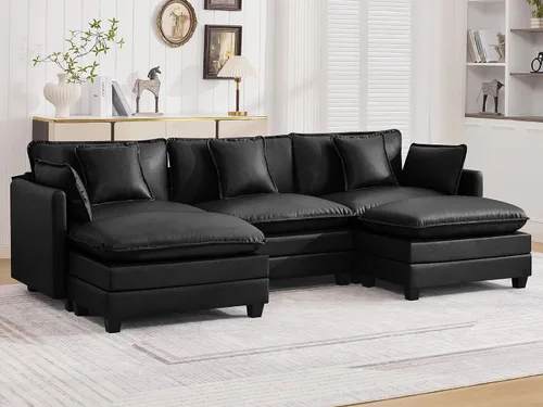 Vista 70 de Sofá modular en forma de nube de 113 pulgadas, sofás de asiento profundo de gran tamaño para sala de estar, sofá modular tapizado de chenilla
