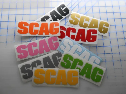 Vista 2 de Calcomanía de vinilo compatible con productos SCAG (14 x 4.5 pulgadas, verde lima)
