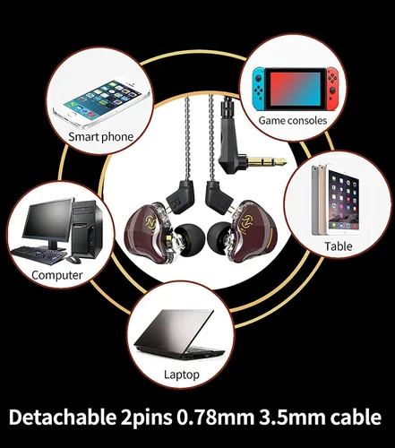 Vista 7 de Auriculares CCZ USB C Intrauriculares Monitor con Cable Tipo C con Micrófono, 1DD HiFi Bajo Inmersivo, para Samsung S23 FE S22/ iPhone 15 Negro