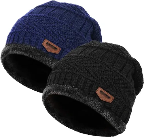 Vista 125 de Loritta Gorro de invierno cálido de punto grueso y holgado para hombre