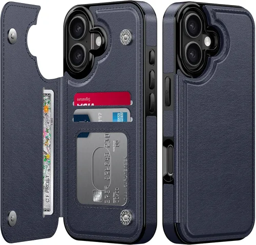 Vista 358 de LETO para iPhone 15 Pro Funda tipo cartera - Tapa tipo folio con patada - Diseños de moda - Tarjetero - Funda protectora para mujeres y niñas - 6.1