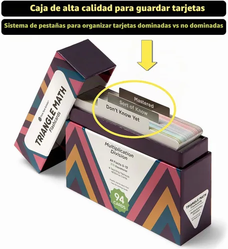 Vista 6 de Tarjetas flash triangulares de matemáticas galardonadas – 376 datos de multiplicación y división (0–12) – Aprendizaje basado en maestría, codificado