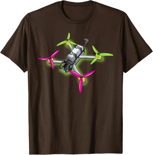 Vista 8 de Freestyle FPV Racing Drone Pilot Acro Quadcopter - Camiseta de sandía, Negro, S