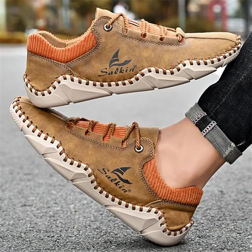 Vista 5 de Zapatos casuales para hombre, zapatos de cuero Oxford, zapatos de trabajo para hombre