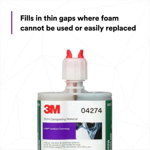 Vista 6 de 3M NVH Material amortiguador 04274, flexible, sin contracción, sin solvente, cartucho de 200 mL