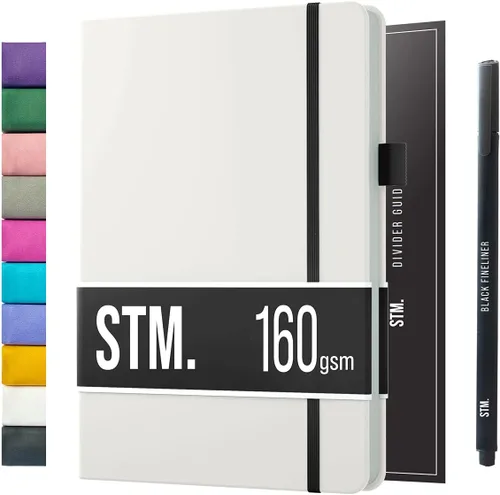 Vista 29 de Cuaderno de cuadrícula de puntos con viñetas Cuadernos diarios A5 para escritura personal, trabajo, mujeres papel grueso de 120gsm, tapa dura