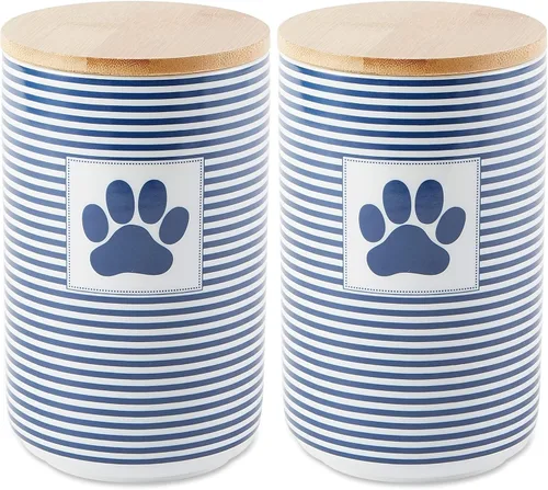Vista 9 de Bone Dry Paw & Patch - Colección de mascotas de cerámica, recipiente para golosinas, 4 x 6.5, gris