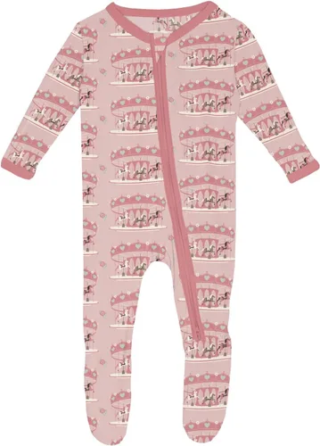 Vista 66 de KicKee Baby & Toddler - Pijama de viscosa ultrasuave de bambú con patas abatibles y puños