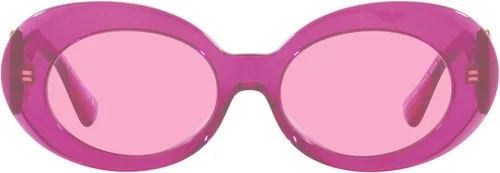 Vista 3 de Versace Lentes de sol para mujer, montura negra, lentes gris oscuro, 2.126in