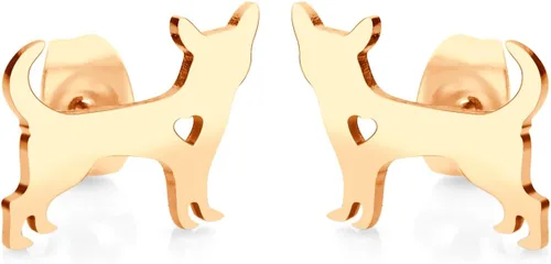 Vista 9 de 555Jewelry Aretes pequeños de acero inoxidable para mujer, hipoalergénicos en miniatura, para perros Negro