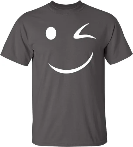 Vista 11 de Camiseta divertida con diseño de cara sonriente con texto en inglés «Happy Wink»