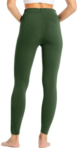 Vista 2 de Willit Pantalones de equitación para mujer con asiento completo, pantalones de silicona con bolsillo con cremallera