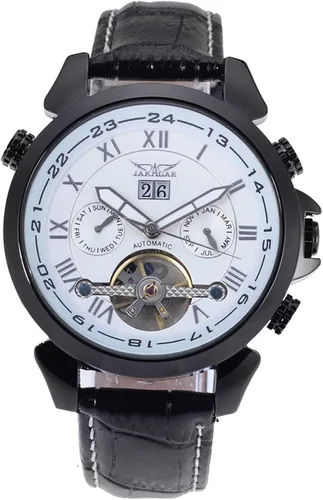 Vista 2 de FORSINING Reloj de lujo automático con calendario Tourbillon de acero inoxidable para hombre, Moderno