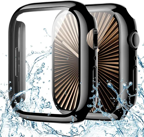 Vista 14 de Goton - Funda impermeable para Apple Watch 38 mm Series 3 2 1, protector de pantalla de vidrio templado, protección completa de policarbonato duro