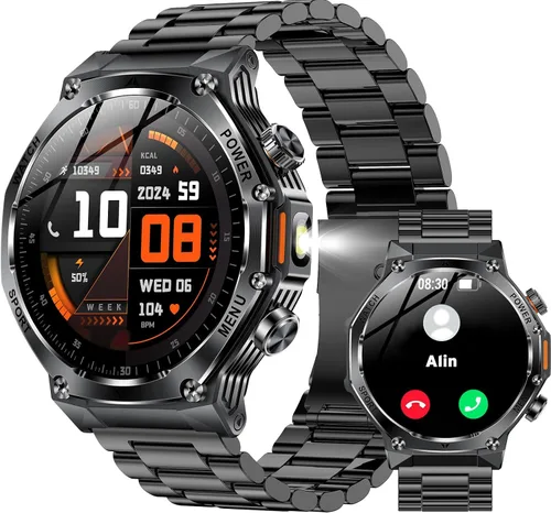 Vista 11 de Fitness Smart Watch for Men Women, Bluetooth Calling & 1.8" AMOLED, SpO2/Heart Rate/Sleep Tracker, 100+ Workout Modes, IP67 Waterproof, 7+Day Black