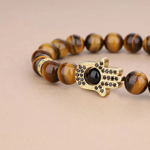 Vista 5 de COAI Pulsera de mano Hamsa, pulsera de protección contra el mal de ojo para hombres y mujeres