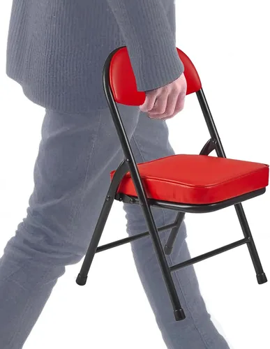 Vista 10 de Mini sillas plegables acolchadas, taburete de garaje, silla de camping portátil con cojín, silla de césped ligera, para eventos deportivos al aire