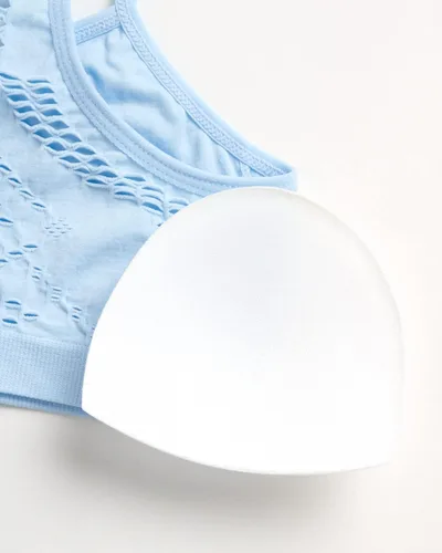 Vista 5 de bebe Brasier deportivo sin costuras para niñas con almohadillas extraíbles (paquete de 4)