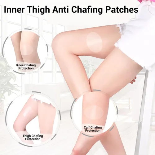 Vista 4 de ZJchao 10 parches de cinta antirozaduras en los muslos, almohadillas antirozaduras, almohadillas transparentes antifricción ultra finas a prueba