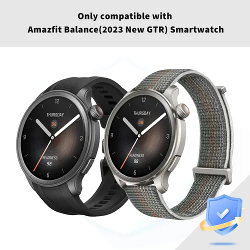Vista 2 de Rc-Z Paquete de 2 fundas protectoras de pantalla para reloj inteligente Amazfit Balance, parachoques duro de policarbonato integrado, película