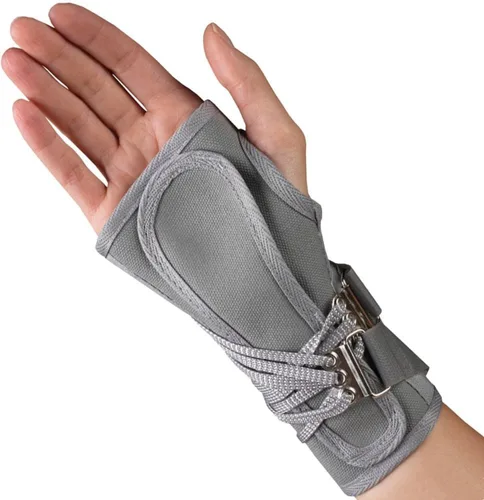 Vista 12 de OTC Férula para muñeca, cordones para la apertura, lienzo, ProChoice, gris, 2XS (mano izquierda)