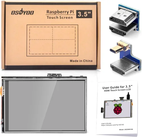 Vista 9 de OSOYOO 3.5 "HDMI LCD pantalla táctil para Raspberry Pi 5 4 3 2 con lápiz óptico