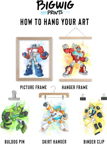 Vista 6 de Transformers Prints - Juego de 6 fotos de decoración de pared (8 x 10 pulgadas)