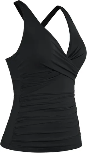 Vista 4 de Hilor Tankini con aros para mujer, con control de abdomen, sexy, cuello en V, cruzado, solo