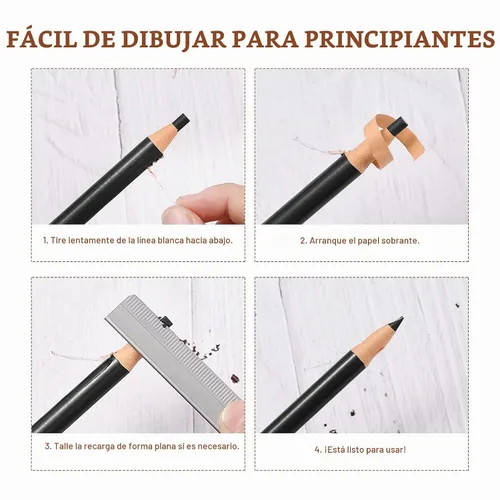Vista 7 de Juego de lápices de cejas impermeables, Lapiz de Cejas (5+1 negro)