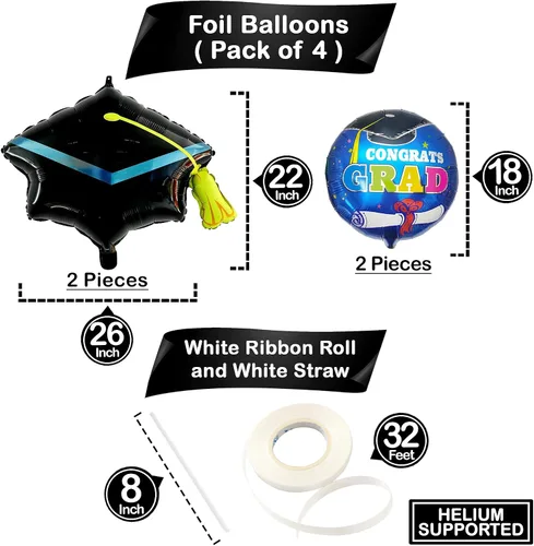 Vista 3 de KatchOn, Globos de graduación de salto 2026 – Grandes, 40 pulgadas Globo de graduación de felicitaciones Decoraciones de graduación de jardín