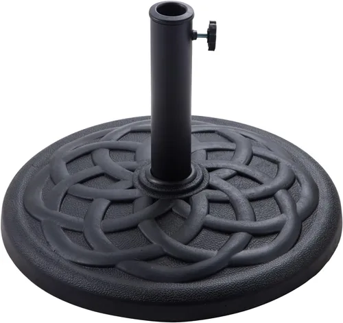 Vista 9 de C-Hopetree Base redonda resistente de 26 libras para sombrilla de mesa de mercado de patio al aire libre, color negro
