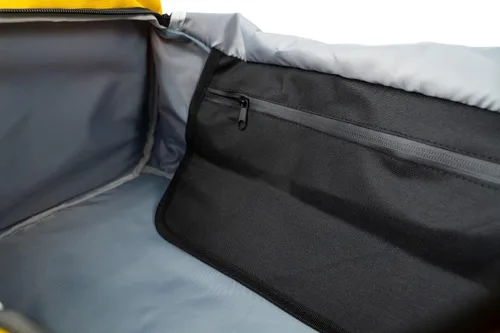 Vista 4 de Bolsa de lona Kobe para viajar. Bolsas de gimnasio deportivas para hombres, bolsa de transporte para viajes. Bolsa de lona amarilla de los Lakers