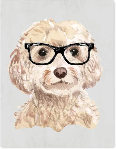 Vista 57 de Andaz Press Póster impreso para pared de perro, 8.5 x 11 pulgadas, Bulldog inglés con gafas negras, 1 paquete, regalo de cumpleaños de Navidad, sin