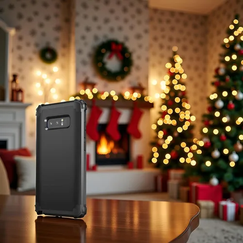 Vista 5 de IDweel Funda para Galaxy Note 8, 3 en 1, a prueba de golpes, delgada, híbrida, resistente, protección de policarbonato duro, silicona suave, Negro