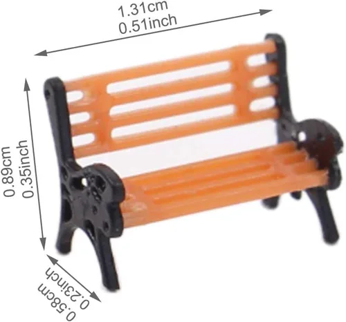 Vista 4 de 10pcs Park Banches Modelo Tren 1:100 Banco 0.5 in o 0.51inch Silla Settee TT Railway Layout Nuevo