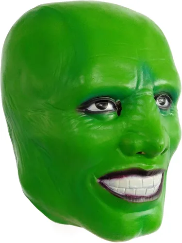 Vista 3 de The Mask - Máscaras de látex de Jim Carrey para fiesta de cosplay, color verde