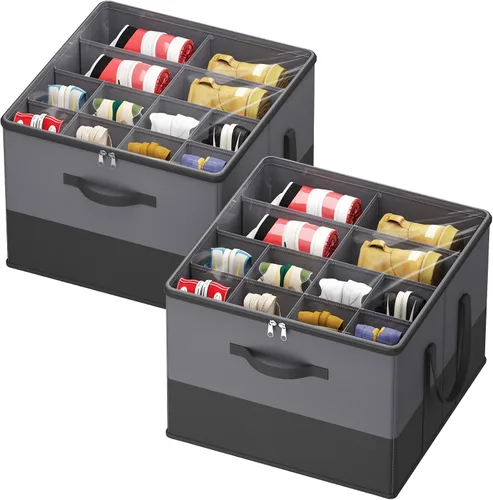 Vista 13 de Lifewit Organizador de almacenamiento de zapatos para armario para 12-16 pares, contenedor de almacenamiento grande de tela con cubierta