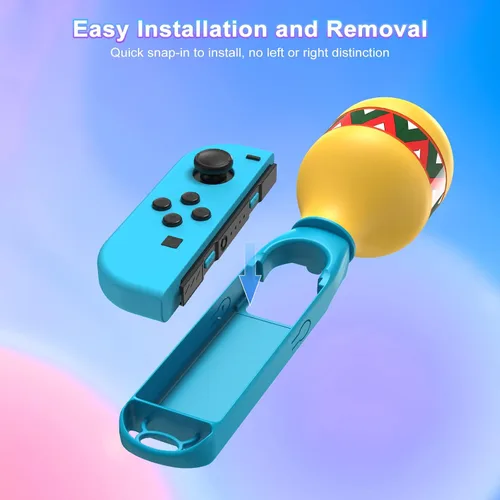 Vista 5 de Fastsnail Sand Hammer Hand Grip for Nintendo SwitchSwitch OLED, Game Controller Grips with Wrist Straps and Sticker for Switch Joycon, Detachable