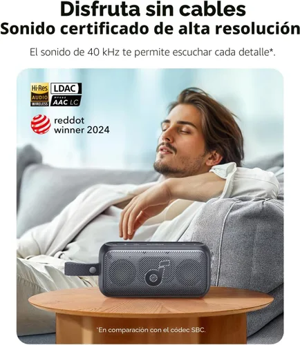 Vista 2 de Soundcore Motion 300 de Anker, altavoz Bluetooth, altavoz portátil inalámbrico de alta resolución, IPX7 impermeable, BassUp, Bluetooth 5.3, sonido