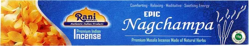 Vista 7 de Rani Brand Authentic Indian Products Epic Nagchampa Incienso (0.53 oz x 10 paquetes, total 100 varillas) para Puja, meditación y fragancia casera