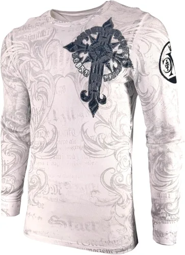 Vista 5 de Xtreme Couture by Affliction - Camisa térmica de manga larga para hombre Blanco (Hércules)
