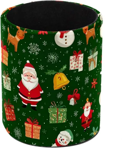 Vista 14 de Taza de PVC para escritorio, bastones de caramelo de Papá Noel rojo para organizador de bolígrafos de escritorio, soporte para brochas de maquillaje
