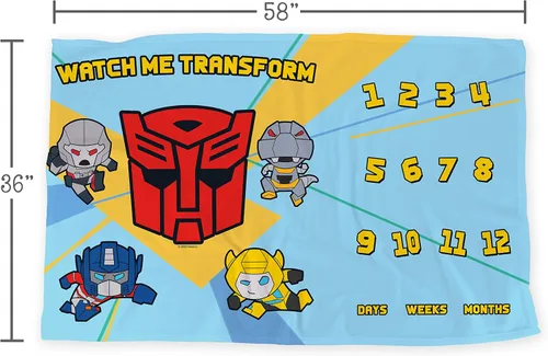 Vista 7 de LOGOVISION Transformers - Manta de hitos para bebé, 36 x 58 pulgadas, Watch Me Transform, unisex, para bebé niño y niña