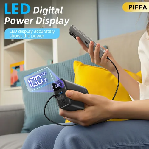 Vista 7 de PIFFA 50000mAh Cargador Portátil Banco de Energía, Carga Rápida de 22.5W Carga de Teléfono Portátil USB-C PQ3.0 QC4.0, Pantalla LED, Paquete