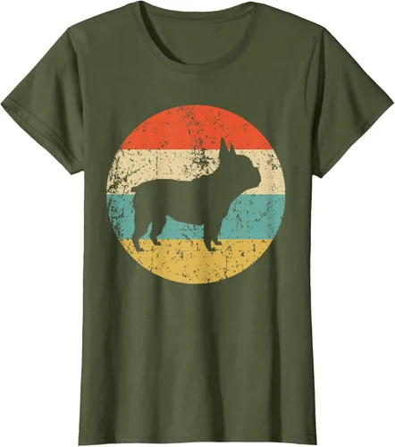 Vista 74 de Camiseta de perro retro de Bulldog Francés Negro
