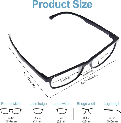 Vista 5 de Paquete de 3 lentes de lectura con bloqueo de luz azul, lentes de lectura para mujeres y hombres, filtro antirayos ultravioleta/reflejo, anteojos