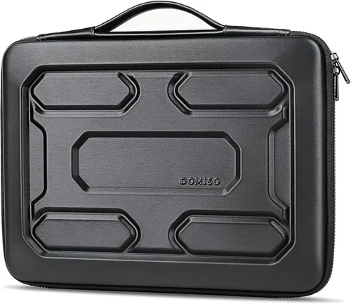 Vista 11 de DOMISO Funda para laptop de 13.3 pulgadas con asa, bolsa para computadora a prueba de golpes, funda protectora impermeable EVA para portátiles